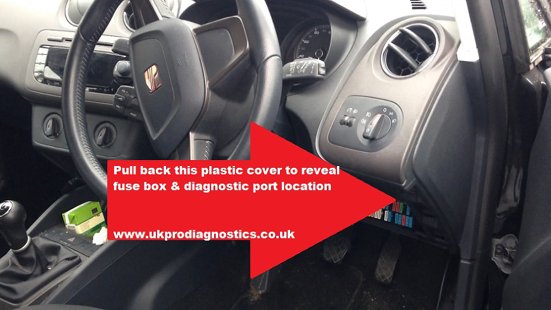 Seat Ibiza Mk4 OBD2 Diagnostic Port Location Picture