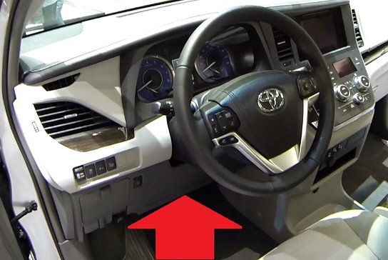 Toyota Sienna Mk3 OBD2 Diagnostic Port Location