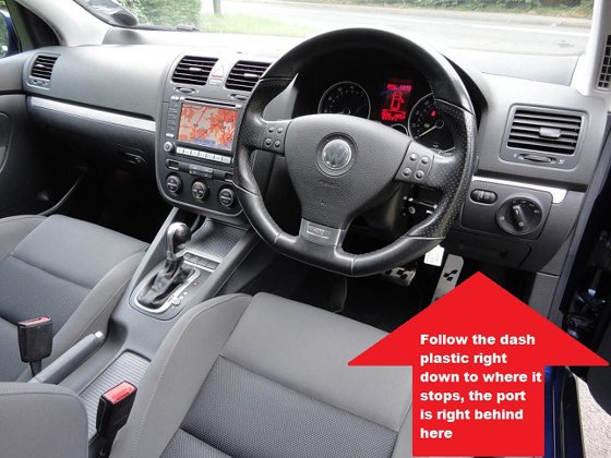 vw golf 5 obd2 port location